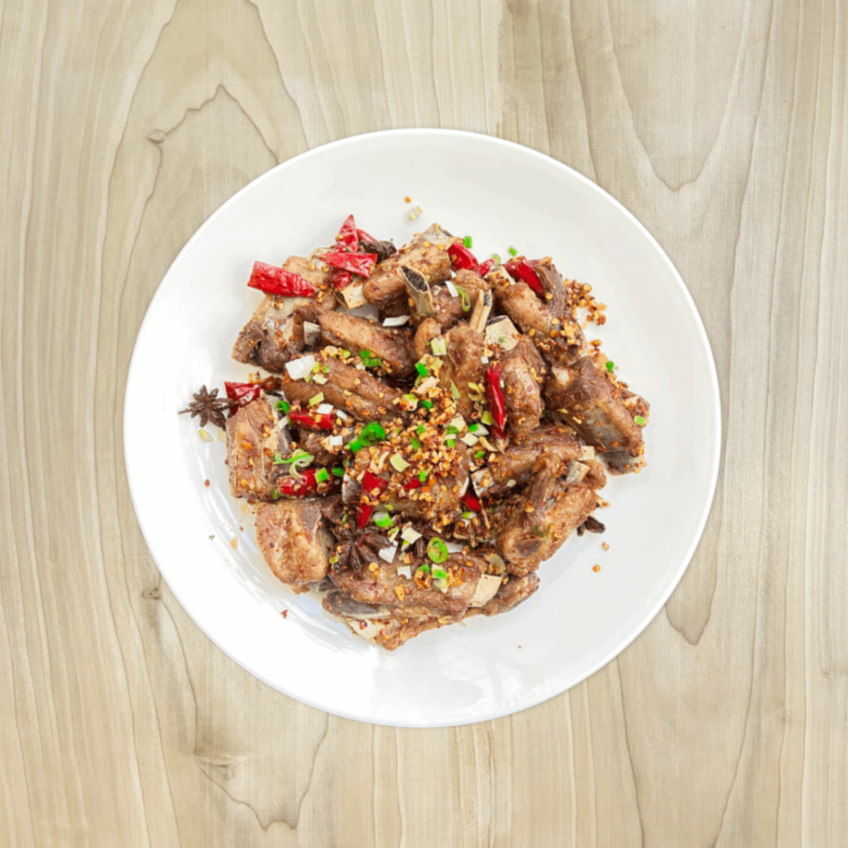 Hunan-style ribs β wok-fried with dried chilies and spices
